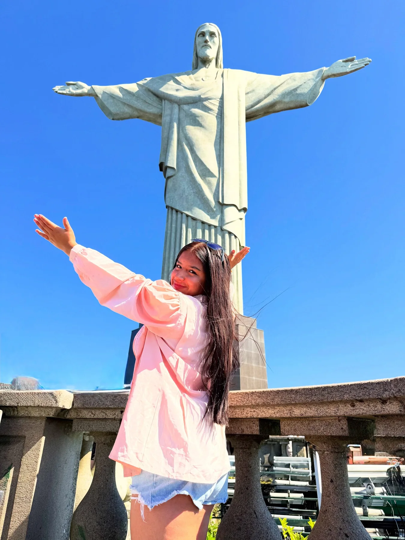 Visitante no Cristo Redentor, Rio de Janeiro